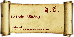 Molnár Bökény névjegykártya